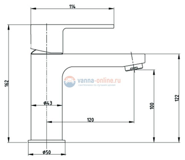 Смеситель E.C.A Nita 102188034EX для раковины