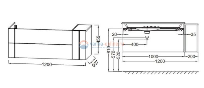 Тумба под раковину Jacob Delafon Nouvelle Vague 120 EB3034-N21, 3 ящика, с выступом, цвет - серый титан глянцевый