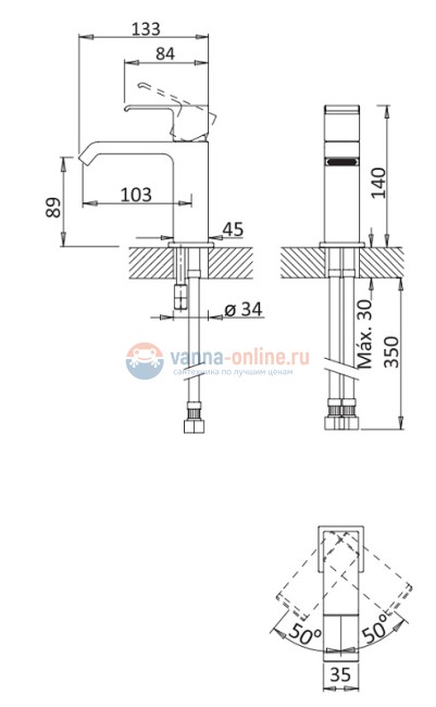 Смеситель для раковины Cezares Porta PORTA-LS1-01-W0, хром