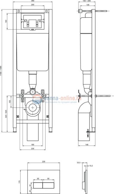 Встраиваемая инсталляция для монтажа подвесных унитазов Ideal Standard TE-MA NEW W3710AA Встраиваемая инсталляция для монтажа подвесных унитазов Ideal Standard TE-MA NEW W3710AA