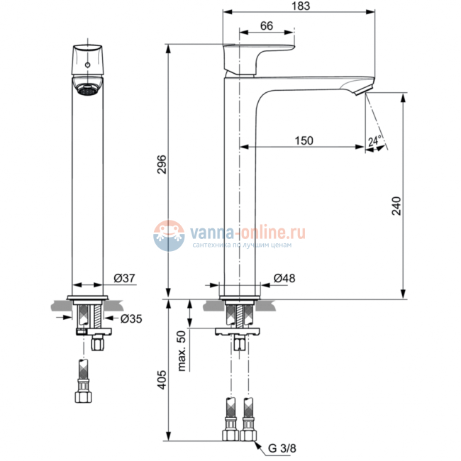 Смеситель для раковины Ideal Standard CONNECT AIR A7027AA Смеситель для раковины Ideal Standard CONNECT AIR A7027AA