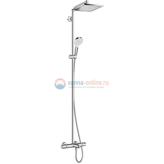 Душевая стойка Hansgrohe Crometta E 240 1jet Showerpipe 27298000 хром с термостатом Душевая стойка Hansgrohe Crometta E 240 1jet Showerpipe 27298000 хром с термостатом
