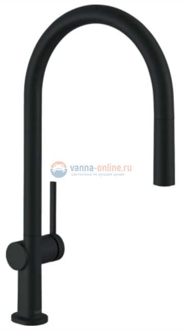 Кухонный смеситель Hansgrohe Talis M54, 72802670, с вытяжным изливом, черный матовый