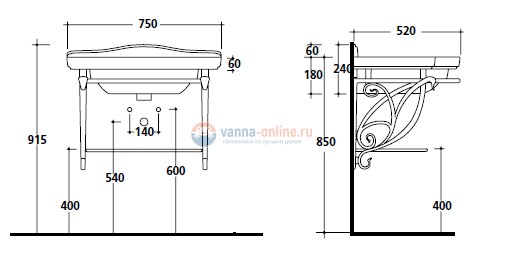 Раковина Galassia Ethos 8433, 75*52*h24 см Раковина Galassia Ethos 8433, 75*52*h24 см