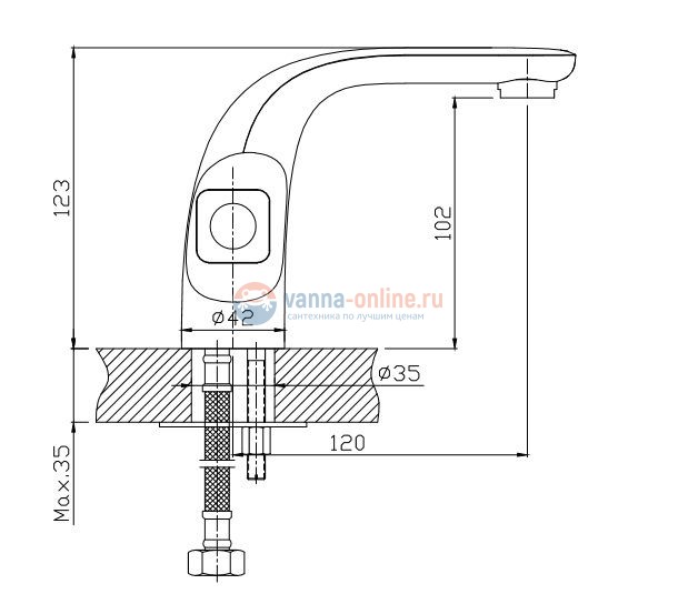 Смеситель Orange Lotos M32-021cr для раковины без донного клапана, хром Смеситель Orange Lotos M32-021cr для раковины без донного клапана, хром