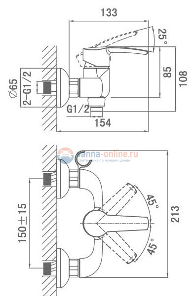 Смеситель D&K Valerius Rhein DA1363101 для душа Смеситель D&K Valerius Rhein DA1363101 для душа