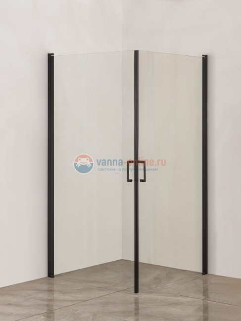 Душевой уголок Orange E04-100TB, 100х100 см, стекла прозрачные, профиль черный Душевой уголок Orange E04-100TB, 100х100 см, стекла прозрачные, профиль черный