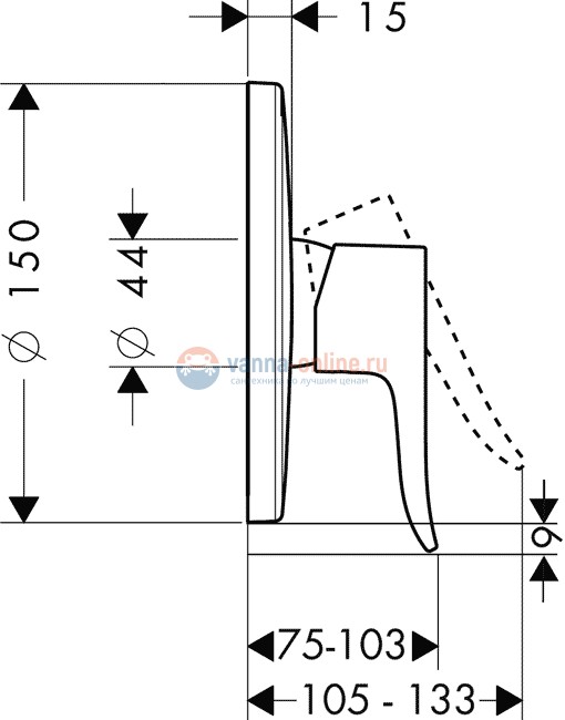Смеситель Hansgrohe Metris 31685000 для душа внешняя часть