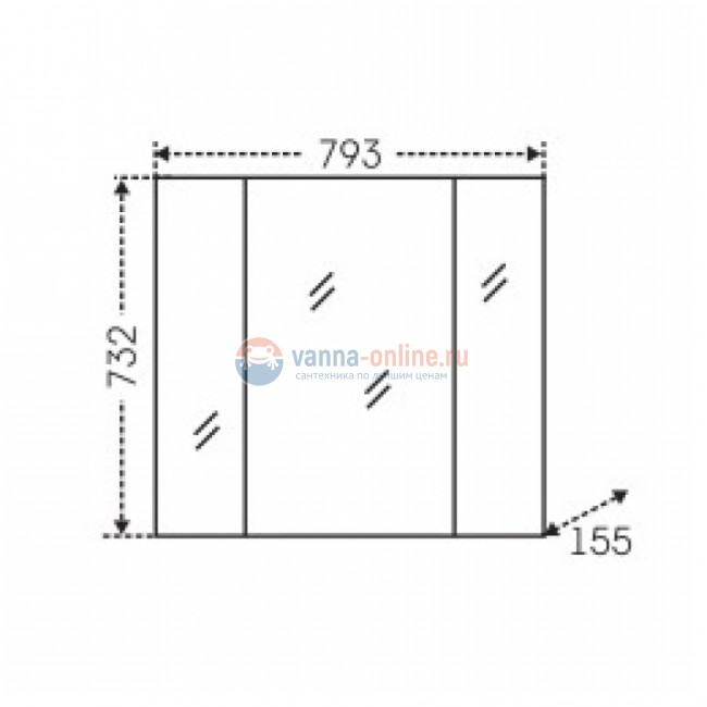 Зеркальный шкаф СаНта Стандарт 80 113010, цвет белый