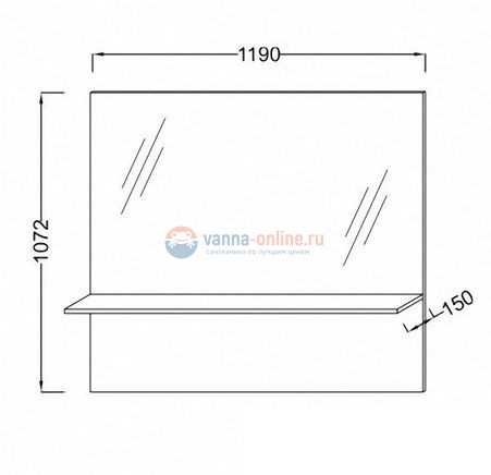 Зеркало Jacob Delafon Struktura 119 см, розовое дерево, EB1215-E13, с полкой