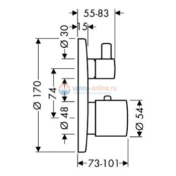 Смеситель Hansgrohe Ecostat S 15701000 для душа внешняя часть