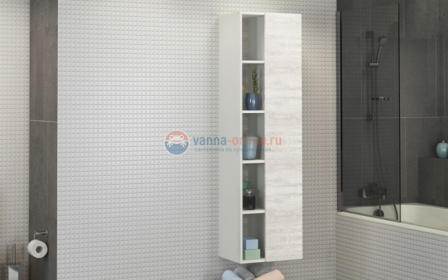 Шкаф-колонна Comfortу Прага-45 дуб белый