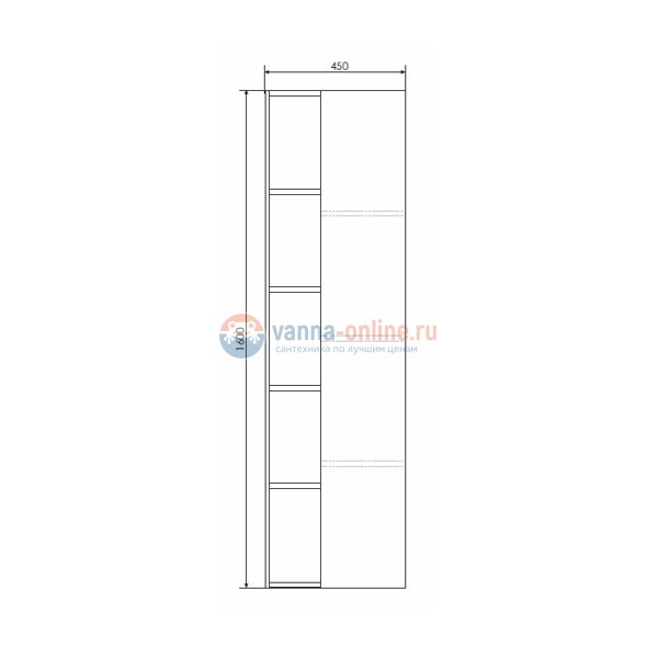 Шкаф-колонна Comfortу Прага-45 дуб белый