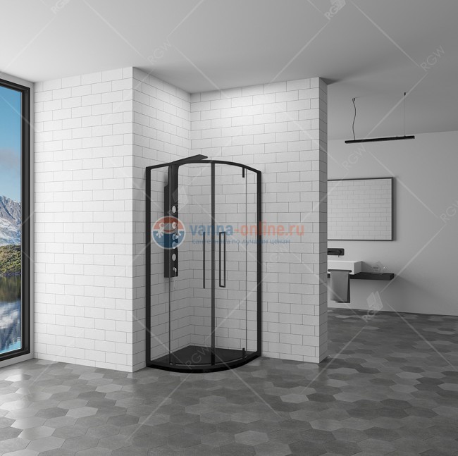 Душевой уголок RGW SV-53-B 06325399-14 90x90 см четверть круга, стекло прозрачное, черный