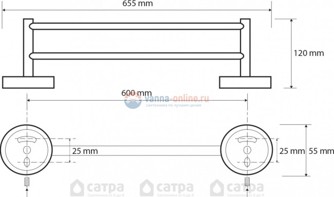 Полотенцедержатель Bemeta Dark 104204050 Полотенцедержатель Bemeta Dark 104204050