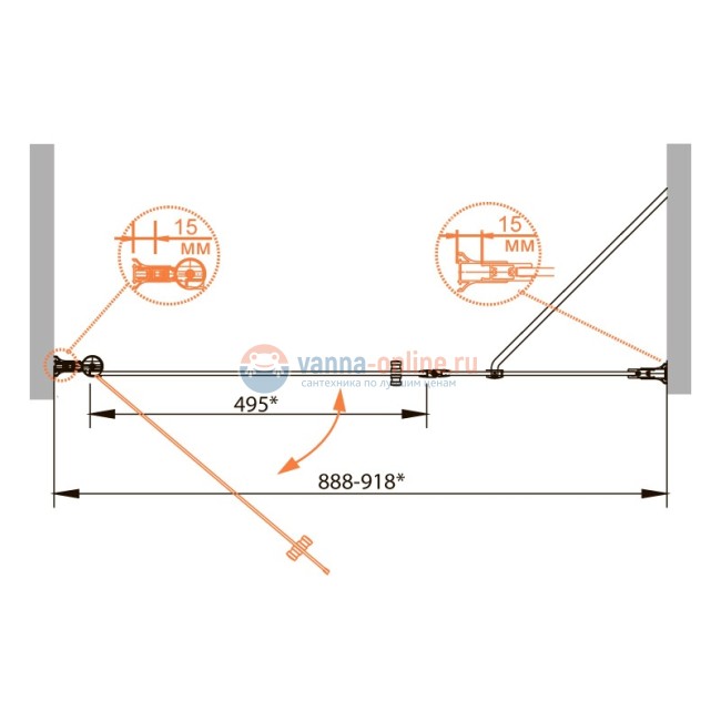 Душевая дверь Cezares ROYAL PALACE-B-11-30+90-CP 120 см