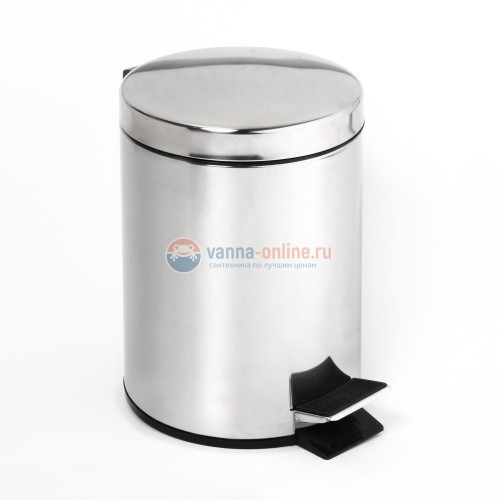 Ведро для мусора 3 л Bemeta Hotel 104315025 с педалью, крышка SoftClose, хром матовый Ведро для мусора 3 л Bemeta Hotel 104315025 с педалью, крышка SoftClose, хром матовый