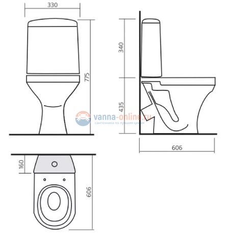 Напольный унитаз Sanita Luxe Аттика Эконом ATCSACC01090113 крышка стандарт Напольный унитаз Sanita Luxe Аттика Эконом ATCSACC01090113 крышка стандарт