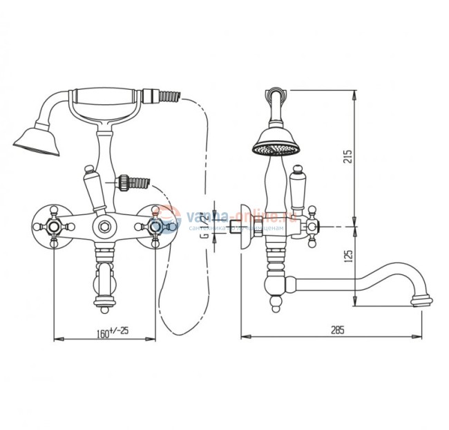 Смеситель Cezares Atlantis-Nostalgia VDF2-03/24 цвет золото Смеситель Cezares Atlantis-Nostalgia VDF2-03/24 цвет золото