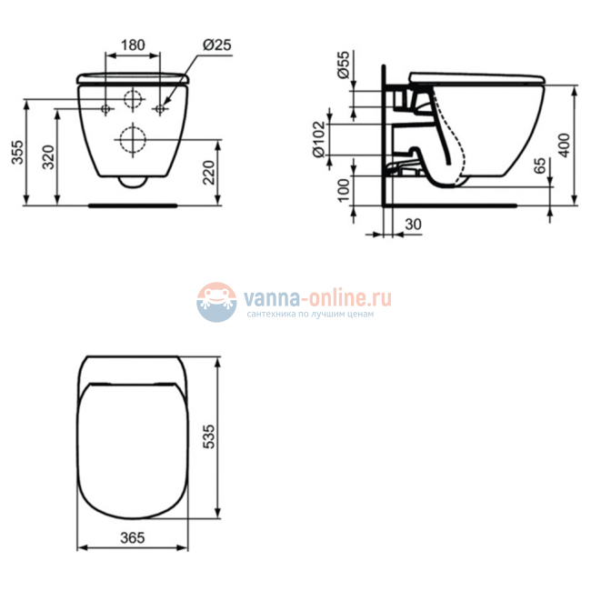 Инсталляция Ideal Standard ProSys R030501 с унитазом T007901 TESI AquaBlade, клавиша, сиденье микролифт, комплект