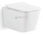 Подвесной унитаз CeramaLux NS5170 36 x 52 x 36 см безободковый, сиденье ультратонкое, Soft Close, крышка микролифт