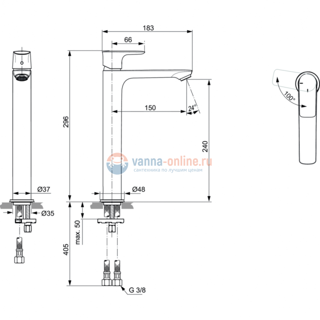 Смеситель для раковины Ideal Standard CONNECT AIR A7028AA