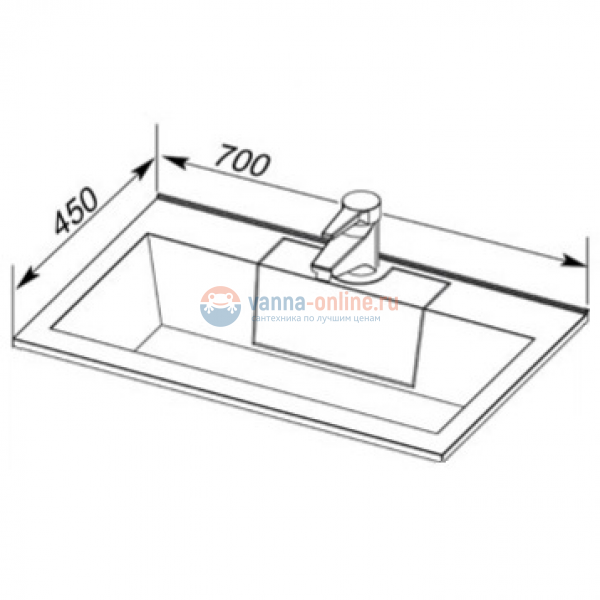 Мебельная раковина Aquanet Фортуна 70 182523, искусственный камень