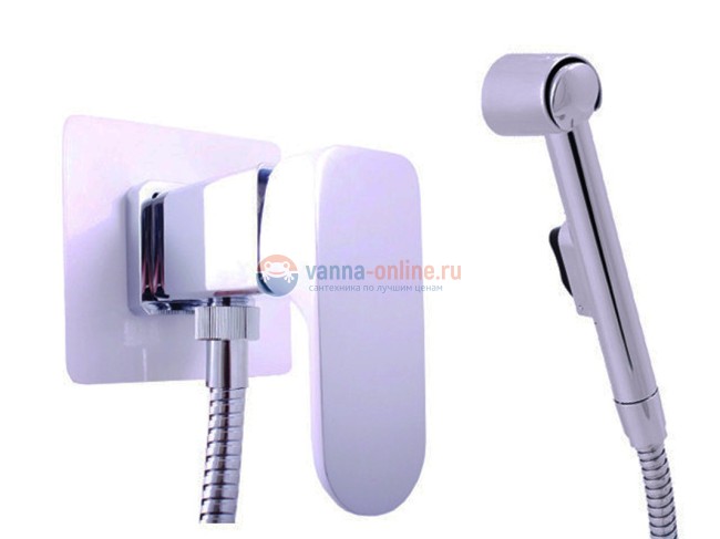 Смеситель для биде скрытого монтажа Rav-Slezak Yukon YU147CB, с гигиеническим душем, хром/белый Смеситель для биде скрытого монтажа Rav-Slezak Yukon YU147CB, с гигиеническим душем, хром/белый