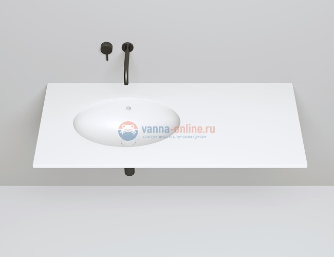 Раковина полувстраиваемая Salini Marea 12, 56,5 x 39,4 x 18,2 см, из материала Sapirit, белая матовая 1101109M