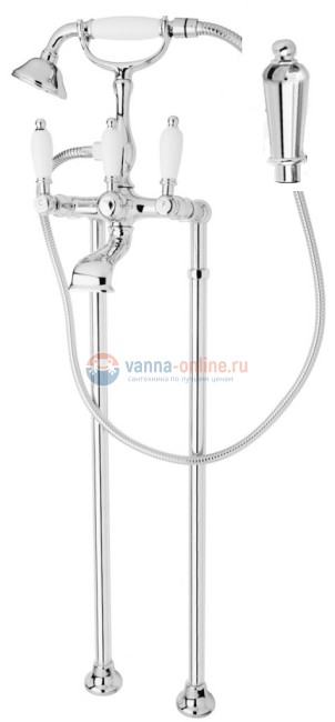 Смеситель Cezares FIRST-VDP-01-M для ванны и душа, напольный, хром, ручки металл