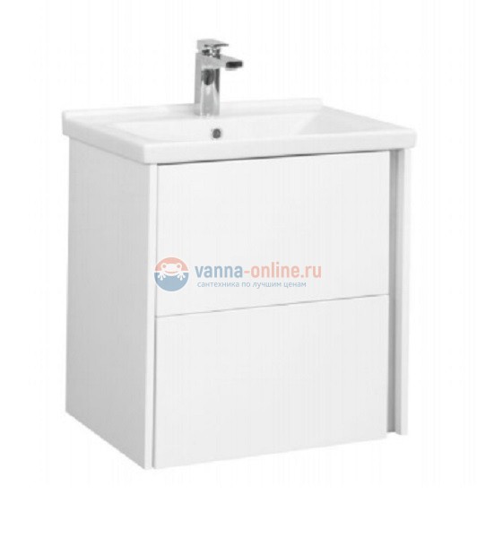 Тумба под раковину Акватон Стоун 1A231401SX010 60 см подвесная, белый глянцевый