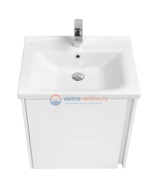 Тумба под раковину Акватон Стоун 1A231401SX010 60 см подвесная, белый глянцевый