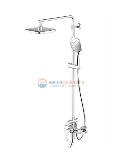 Душевая колонна Bravat Source F6173218CP-A-ENG со смесителем для ванны и душа, хром