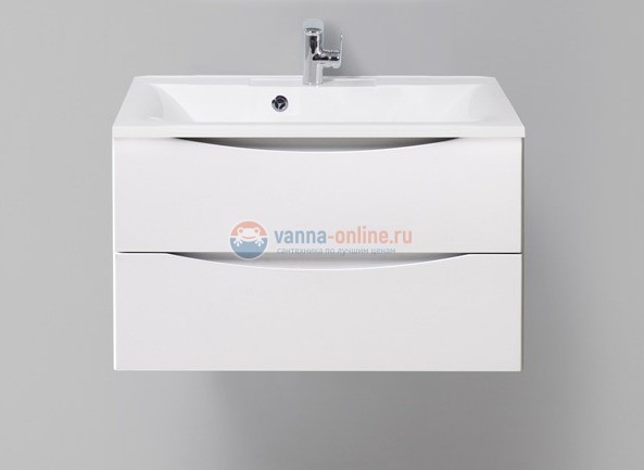 Тумба с раковиной BelBagno Marino MARINO-800-2C-SO-BO-P, 80 х 45 х 55 см, Bianco Opaco - белый матовый