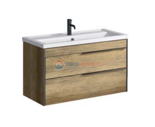 Тумба с раковиной Aqwella Fargo FRG0110DB 100 см с ящиками, дуб балтийский