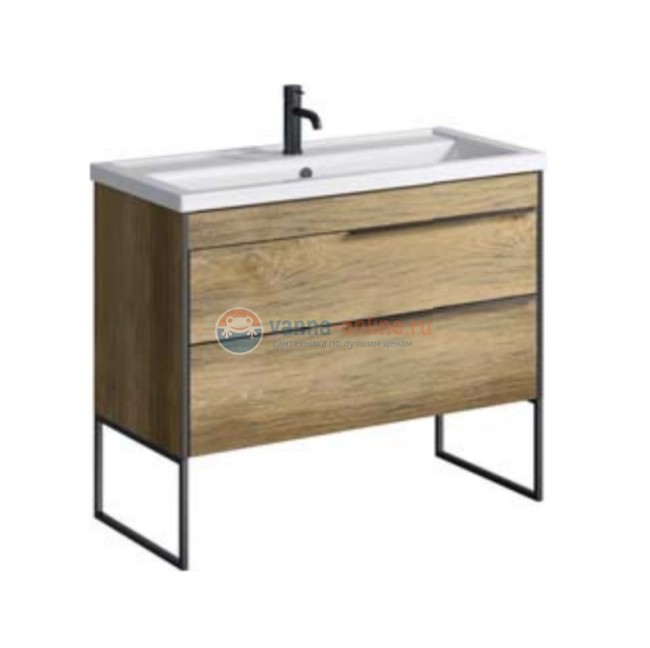 Тумба с раковиной Aqwella Fargo FRG0110DB 100 см с ящиками, дуб балтийский