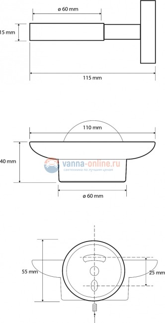 Мыльница Bemeta Dark 104108040 Мыльница Bemeta Dark 104108040