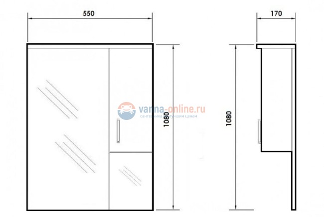 Шкаф подвесной Orange Стиль 30 см, цвет - белый Шкаф подвесной Orange Стиль 30 см, цвет - белый