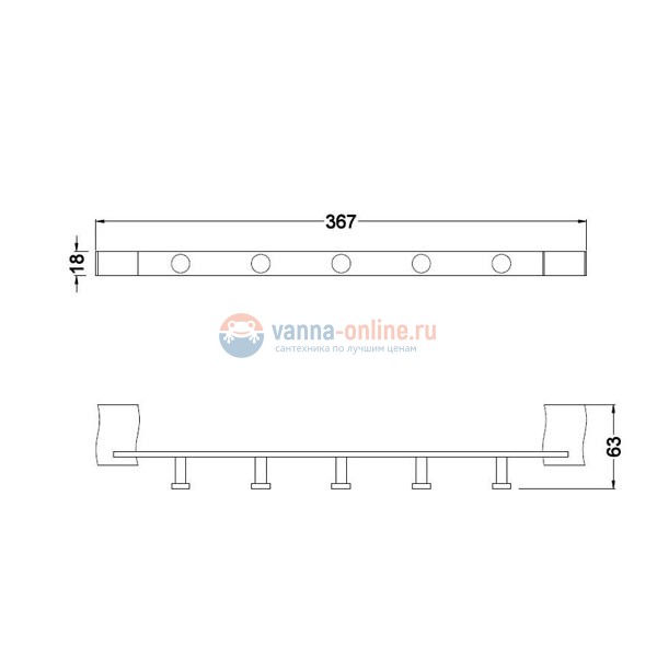Планка на пять крючков Schein Swing 321*5B2 Планка на пять крючков Schein Swing 321*5B2