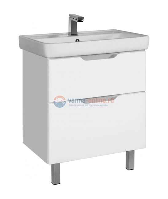 Тумба с раковиной Dreja Q Plus 80, белый лак, органайзер