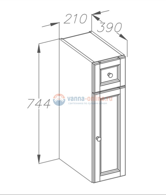 Модуль приставной Opadiris Корсо-Оро №11 00-00000624 21 см напольный правый, слоновая кость