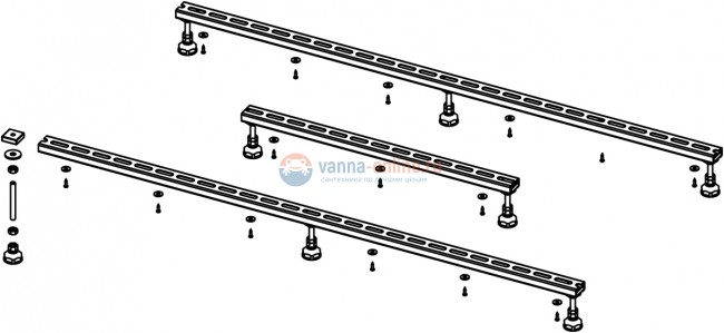 Ножки для душевого поддона Riho Basel 406, 416, 432 POOTSET64, 8 опор, металл