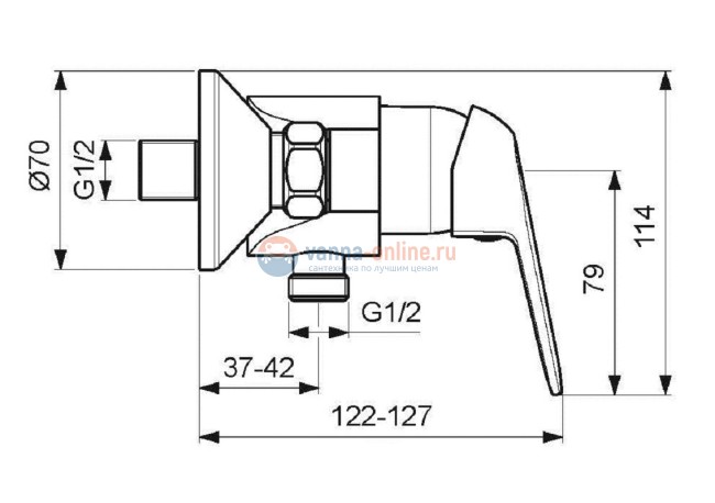 Смеситель для душа Vidima Fine BA387AA, хром Смеситель для душа Vidima Fine BA387AA, хром