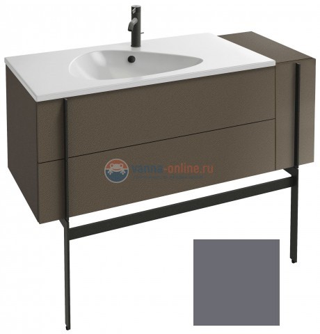 Тумба под раковину Jacob Delafon Nouvelle Vague 120 EB3034-G1F, 3 ящика, с выступом, цвет - насыщенный серый глянцевый