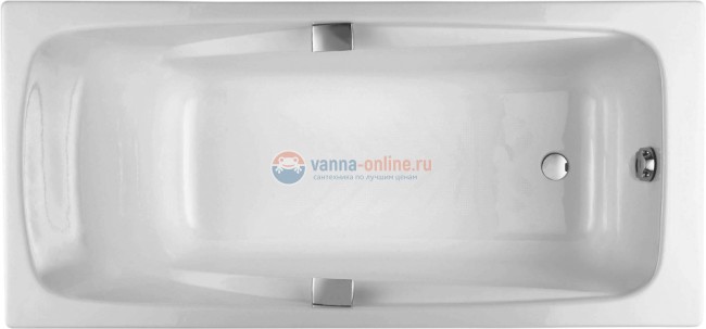 Чугунная ванна Jacob Delafon Repos E2915-00 170x80, с отверстиями для ручек