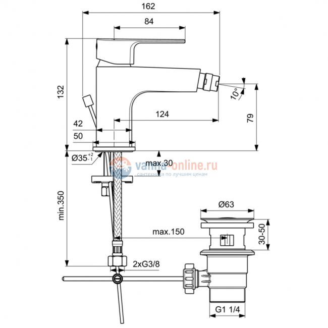 Смеситель для биде Ideal Standard CERAFINE MODEL D BC492AA