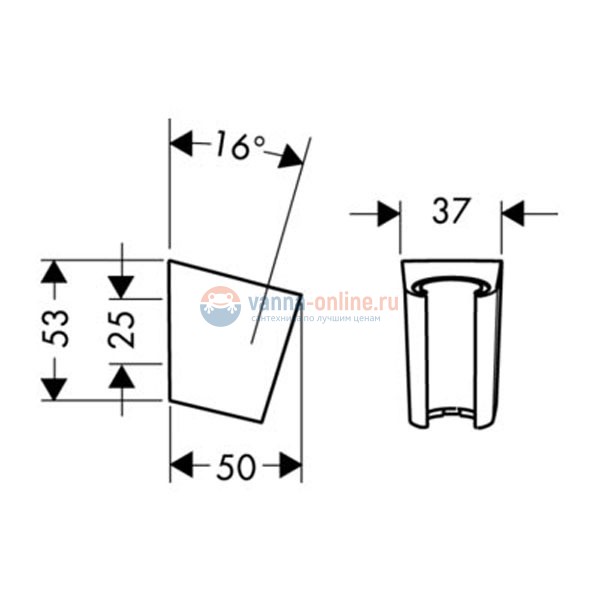 Настенный держатель Hansgrohe Porter'S 28331000 Настенный держатель Hansgrohe Porter'S 28331000