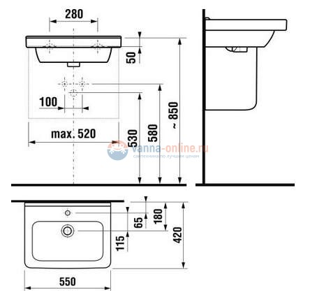 Раковина Jika Cubito 55 1042.2