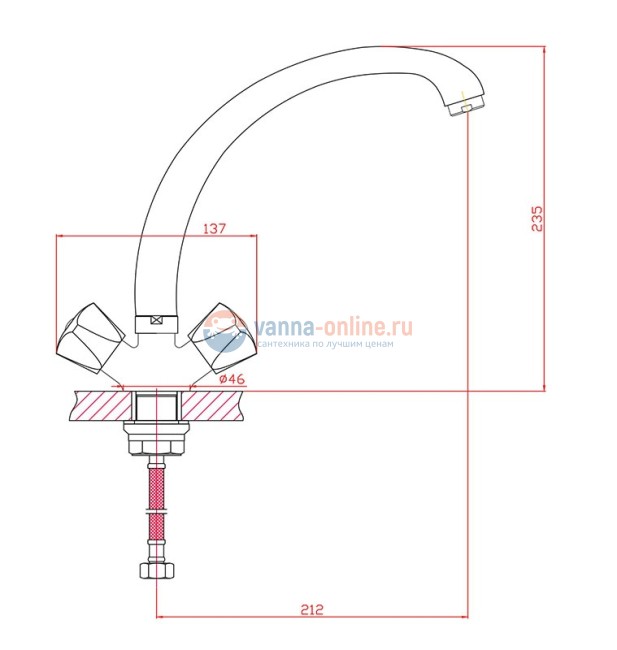 Смеситель Agger Retro-S A1800200 для кухни, хром