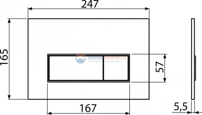 Клавиша смыва AlcaPlast M576, цвет - белый матовый